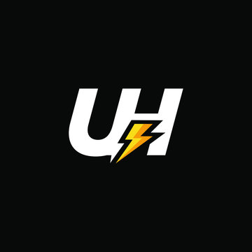 Initial Letter UH with Lightning
