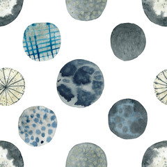 seamless pattern with watercolor texture circles