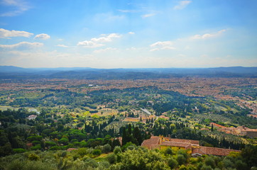 Rural landscape of fiesole in Tuscany Italy 