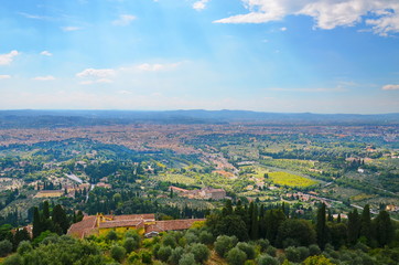 Fototapeta na wymiar Rural landscape of fiesole in Tuscany Italy 
