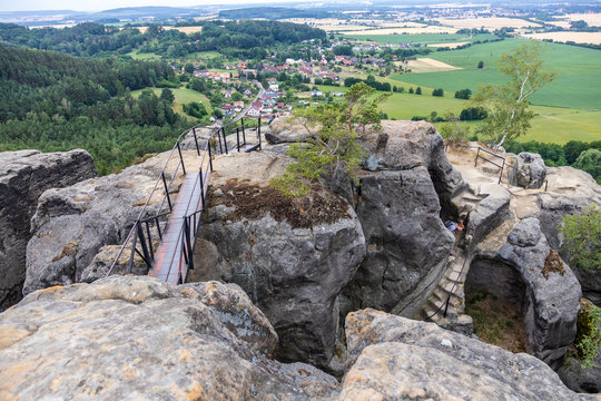Drabske svetnicky - ruins of castle from 14th Cent., Bohemian Paradise region, Czech republic / hrad Dr&aacute;bsk&eacute; světničky, Česk&yacute; r&aacute;j, Česk&aacute; republikav