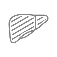 Sore human liver line icon. Gastrointestinal, liver cancer, infected organ, cirrhosis symbol
