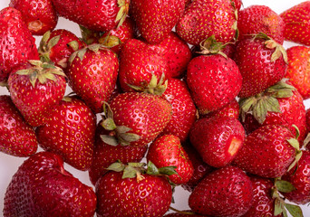 fresh ripe strawberries isolated on white background