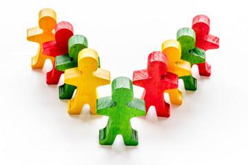 Teamwork, teambuilding concept. People figures on white background