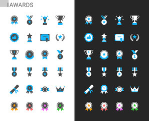 Awards icons light and dark theme. 48x48 Pixel perfect.