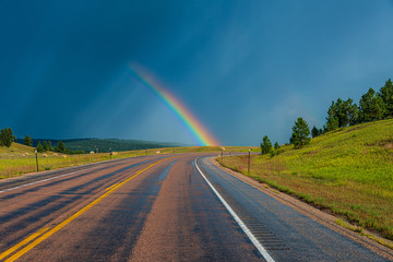 rainbow in the road