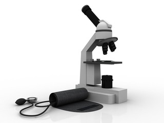 3d rendering virus testing Microscope with Galvanometer