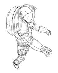 Fototapeta na wymiar Astronaut concept. Vector rendering of 3d