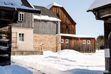 house in the snow