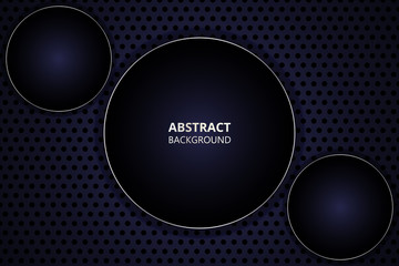 Dark blue circles on a carbon grid. Modern technology background. 