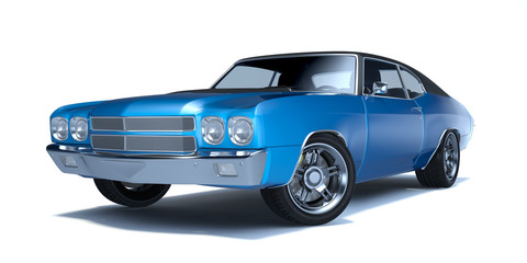 Obraz na płótnie Canvas 3D rendering of a brand-less generic car in studio environment