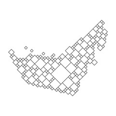 Obraz premium United Arab Emirates, UAE map from black pattern from a grid of squares of different sizes . Vector illustration.