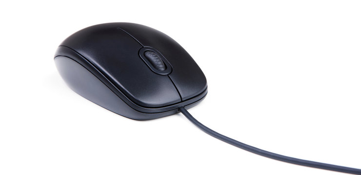 Computer Mouse. PC Mouse Isolated on White Background. COPY SPACE. Banner.
