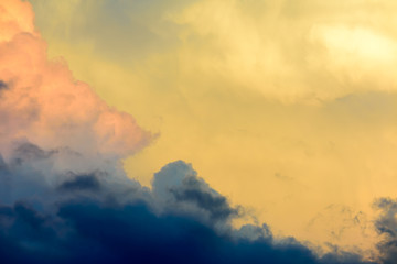 Beautiful closeup shot of dreamy clouds at sunset. 