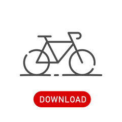 Bicycle icon in line style. Stock vector icon