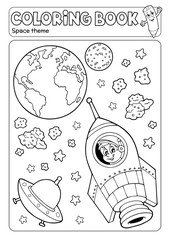 Coloring book space theme 3
