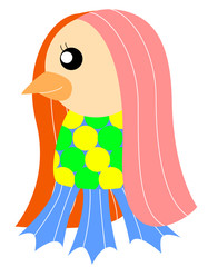 子供向けアマビエのイラスト  フラットデザイン