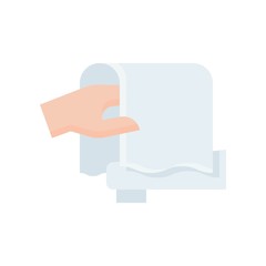 wash hand or hygiene related hand cleaning faucet with cloth vector in flat style,