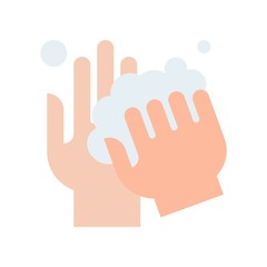 wash hand or hygiene related hands wash and rub with soap bubbles vector in flat style,