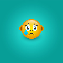emoticon design with emoticon template sad face in 3d style Free Vector