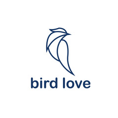 bird logo vector icon template download line art outline. Bird Modern and Clean Logo