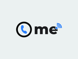 Call Me Text Flat Vector Card Logo Design