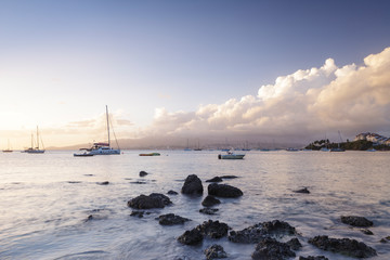 Sunset at Anse Mitan on the island of Martinique.
