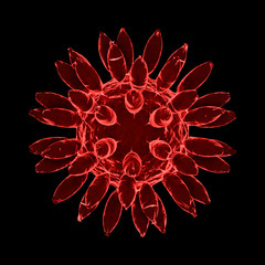 virus 3D illustration Coronavirus COVID-19 epidemic contagious on black background with Clipping Paths.