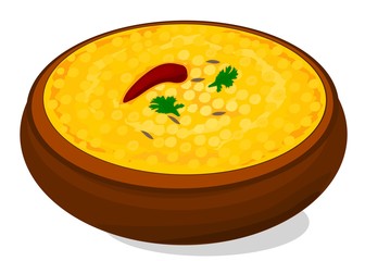 Dal Fry Indian Food Vector