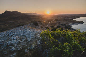 sunset in the mountains