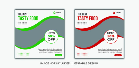 Delicious Food Social media post Design template for vector illustration Eps 10.