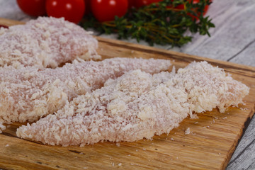 Raw chicken cutlet