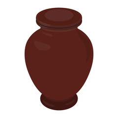 Urn for ashes. Symbols for the funeral service. Vector illustration.