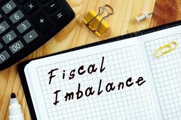 The inscription on the sticker Fiscal Imbalance for your blog.