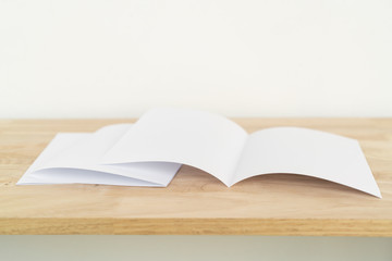 A4 half-fold brochure blank white template for mock up and presentation design.