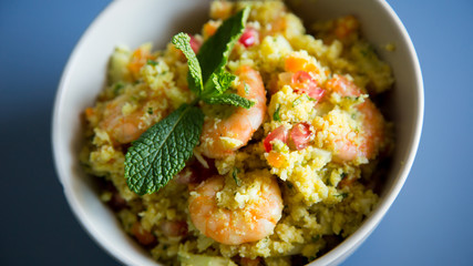 False Italian Risotto with prawns and cauliflower