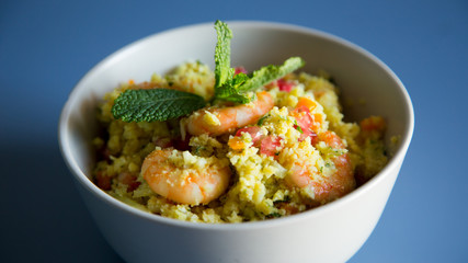 False Italian Risotto with prawns and cauliflower