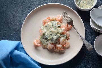Creamy Garlic Shrimp  with Parmesan