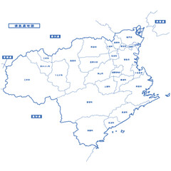徳島県地図 シンプル白地図 市区町村