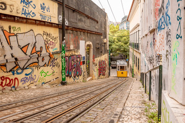 Graffiti Street  in the Lisbon, PORTUGAL.