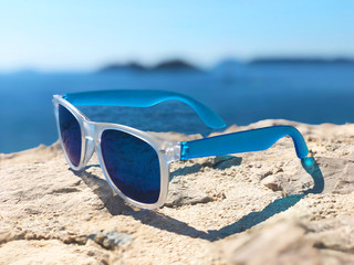 Sunglasses in summer on holidays feeling the relaxation