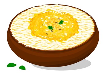 Dal Rice or Dal Chawal indian Food Vector