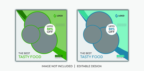 Delicious Food Social media post Design template for vector illustration Eps 10.