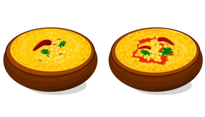 Dal fry,Dal tadka Indian Food Vector