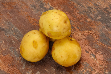 Young small seasonal potato heap