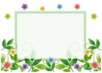 蔓草と花のフレーム