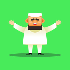 Flat design Muslim Man. Holy Month of Ramadan. Vector Illustration, isolated on background