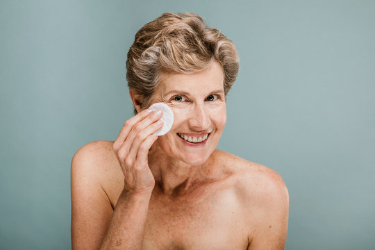 Senior Woman Applying Makeup