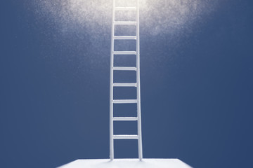 Way to success concept. Stairs up to the light.