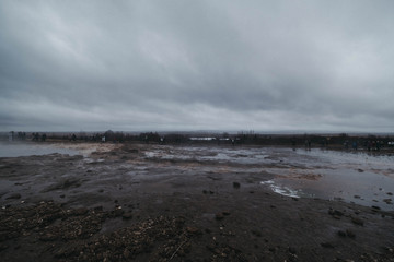 Strokkur Geysir in Southern Iceland. Golden Circle route.